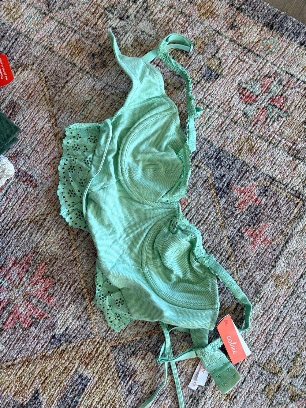 aerie Mint Green Lace-Trim Underwire Bra